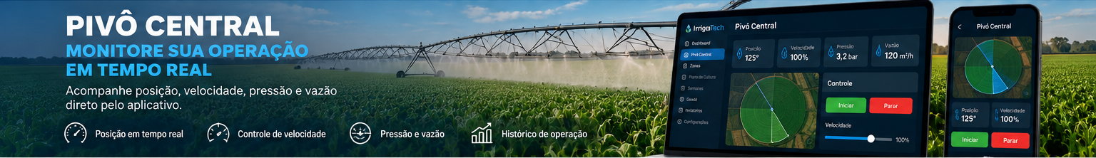 Tela real do IrrigaTech para monitoramento de pivô central